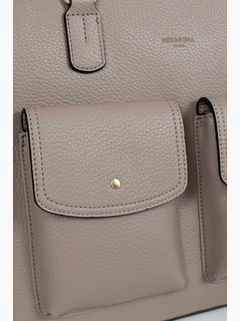 Borsa a spalla con 2 manici - a4 zora hexagona Tortora - Kiabi
