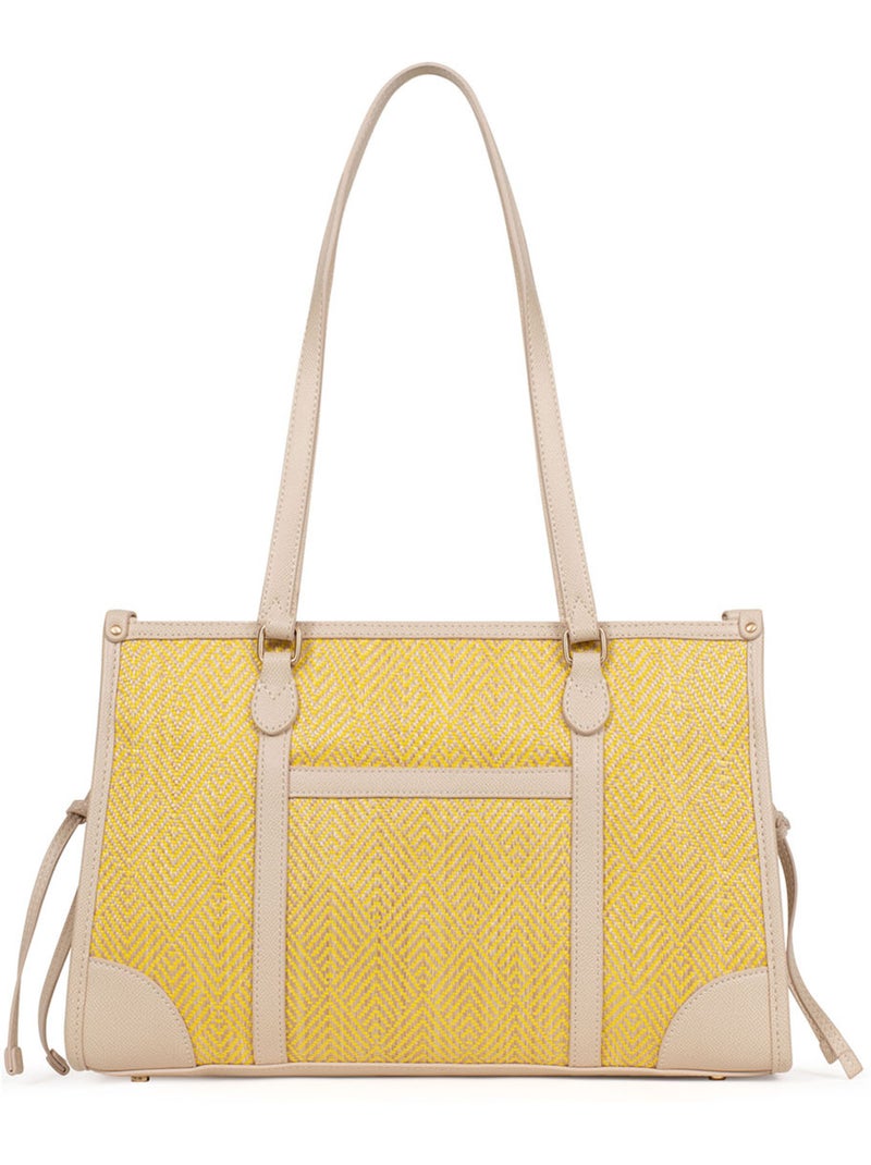 Borsa a spalla con 2 manici capri hexagona Giallo - Kiabi