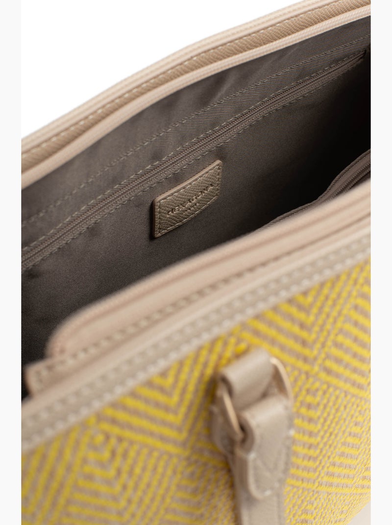 Borsa a spalla con 2 manici capri hexagona Giallo - Kiabi