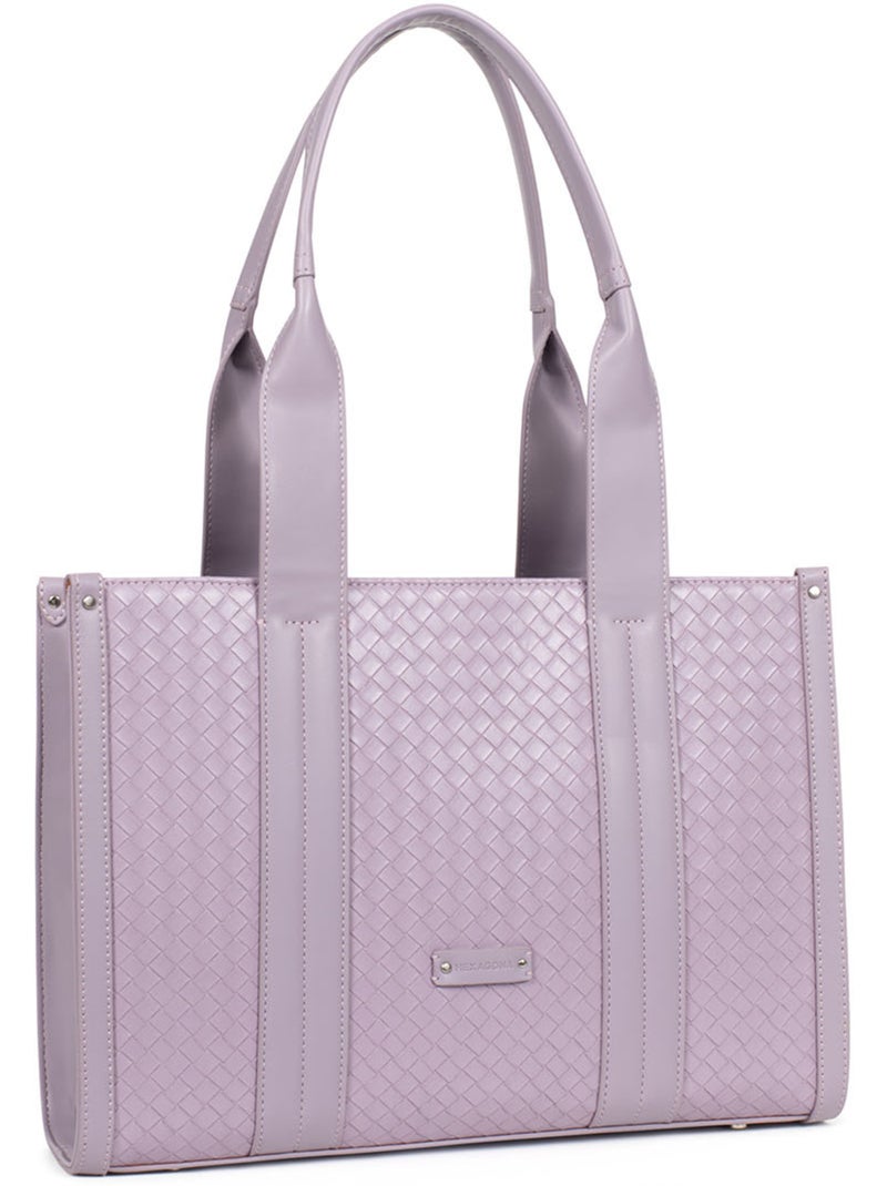 Borsa a spalla con 2 manici nila hexagona Lilla chiaro - Kiabi