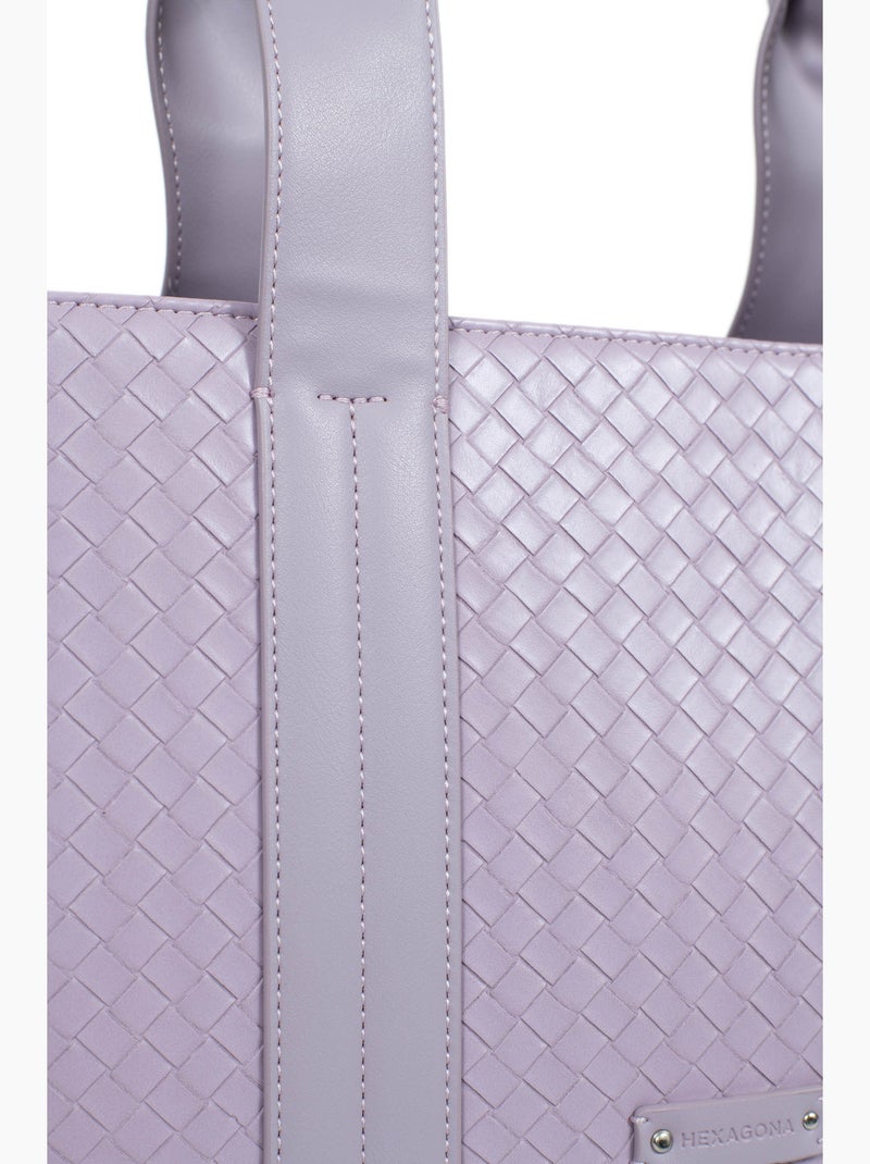 Borsa a spalla con 2 manici nila hexagona Lilla chiaro - Kiabi