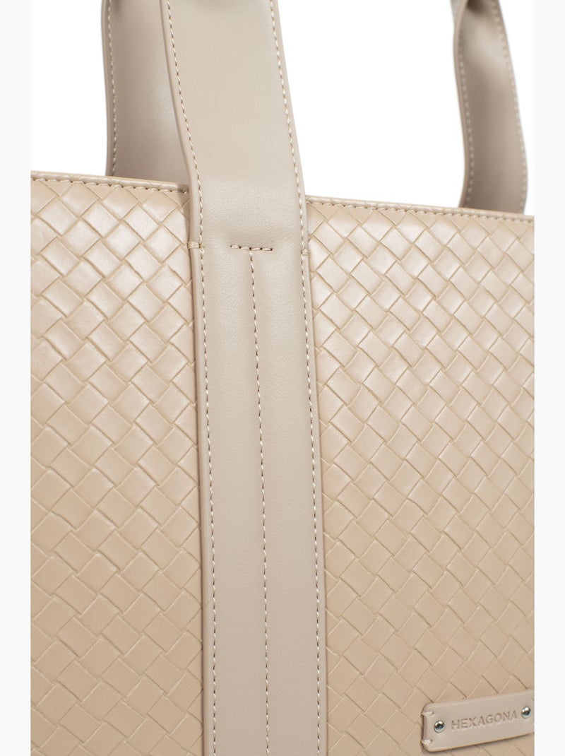 Borsa a spalla con 2 manici nila hexagona Tortora - Kiabi