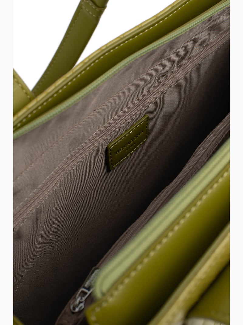 Borsa a spalla con 2 manici nila hexagona Verde chiaro - Kiabi