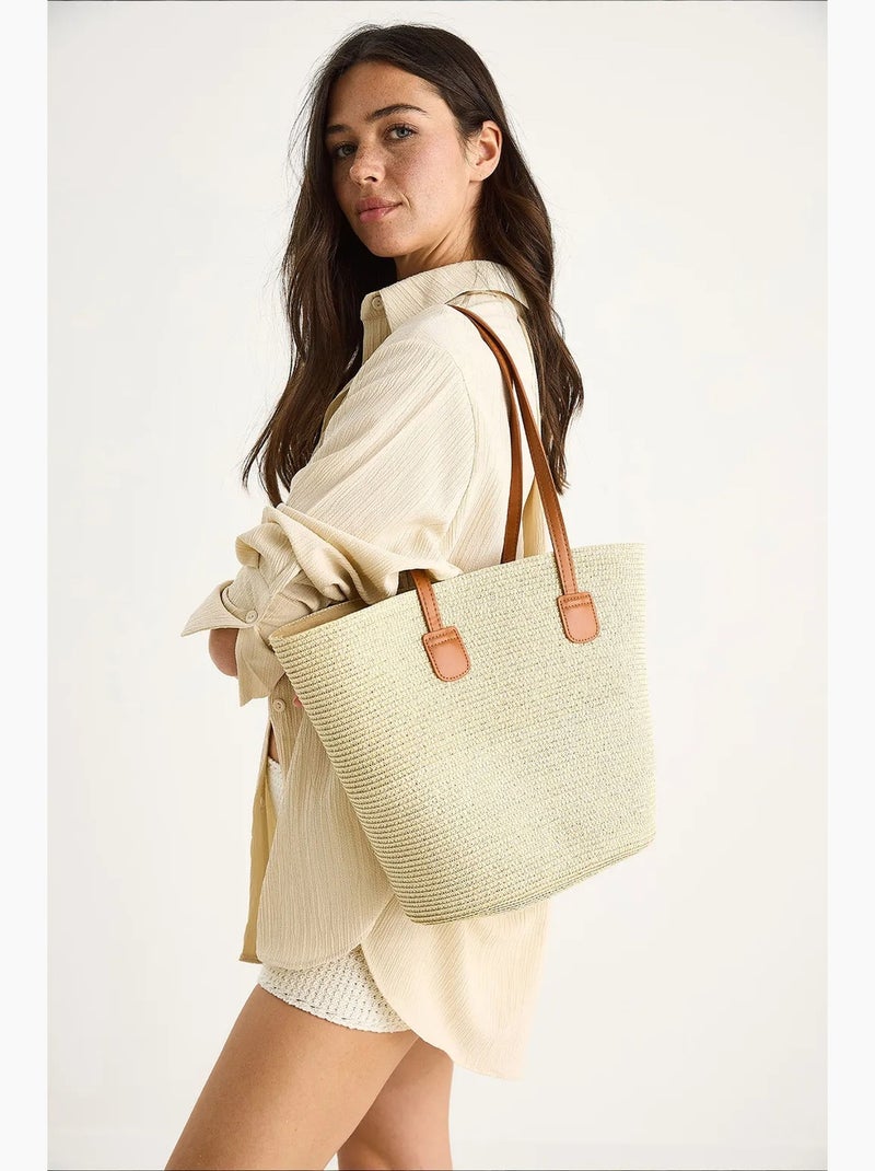 Borsa a spalla da spiaggia lucci Beige naturale - Kiabi