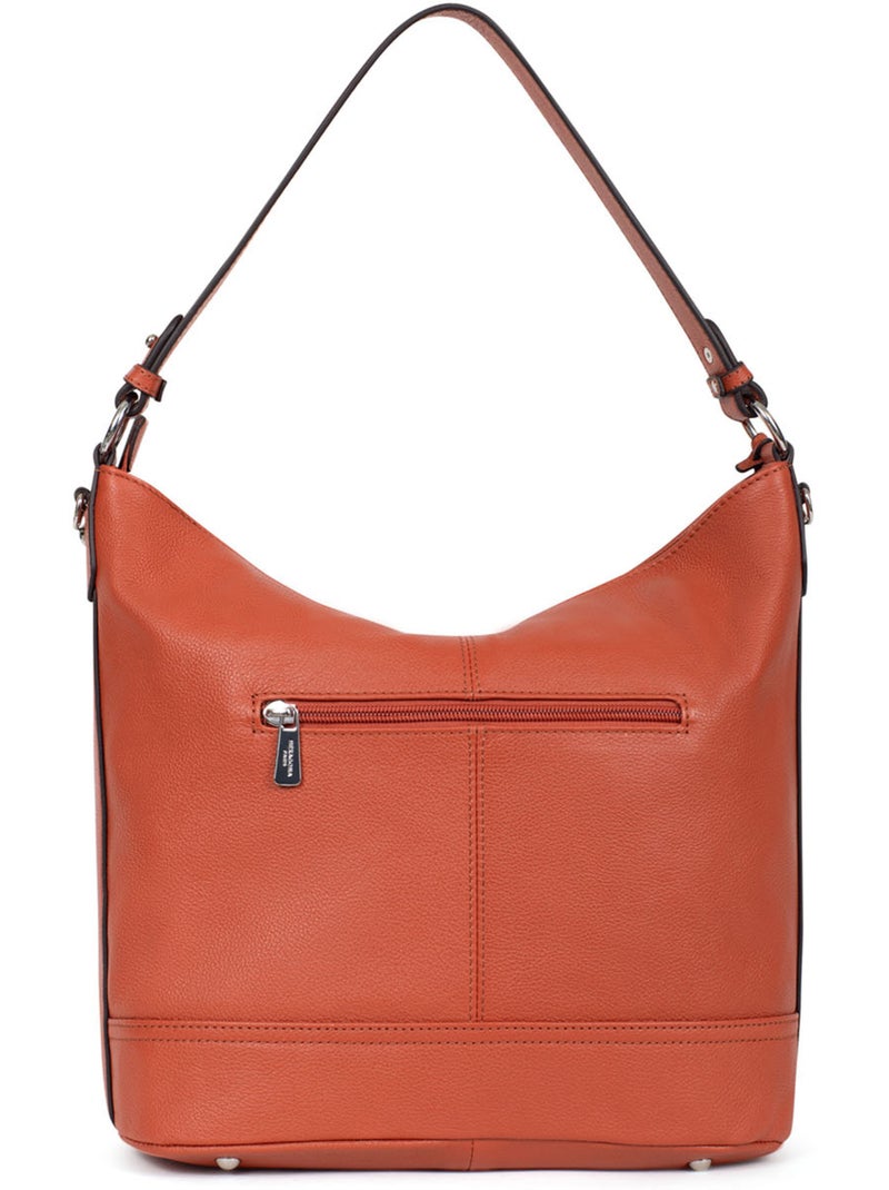 Borsa a tracolla - a4 - pelle confort hexagona Arancione - Kiabi