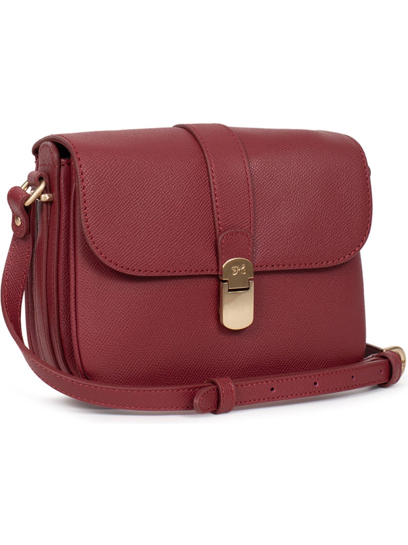 Borsa a tracolla - pelle aude hexagona Rosso carminio - Kiabi