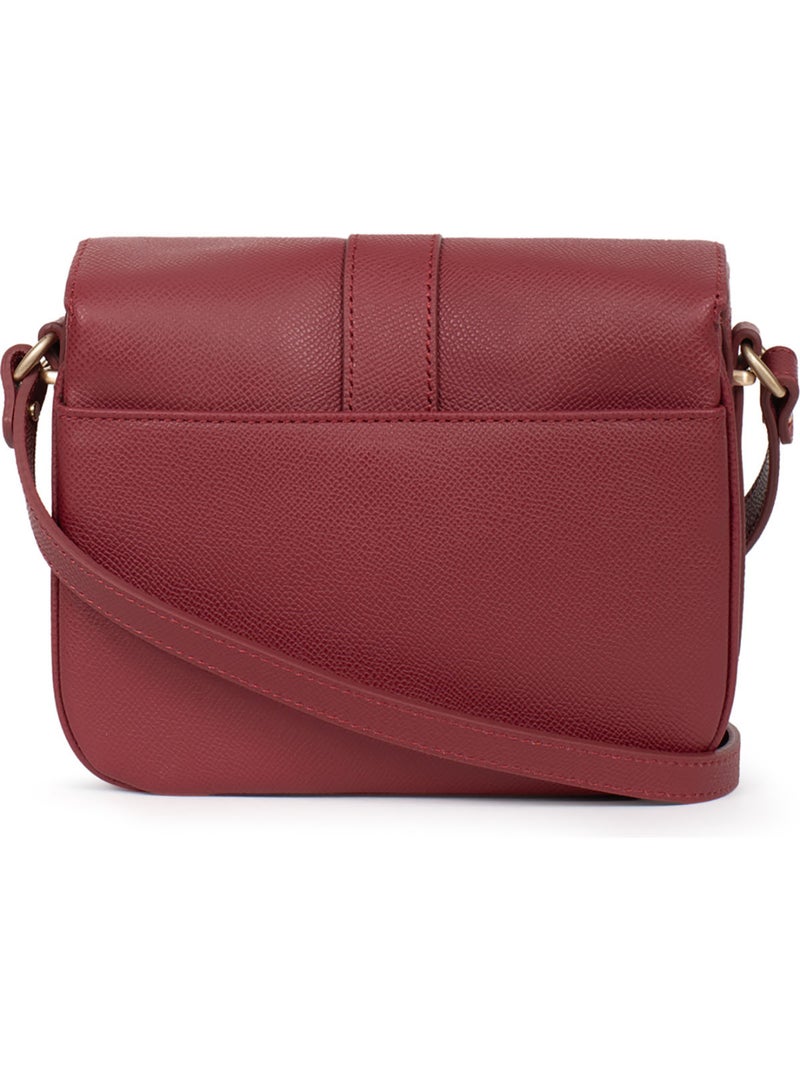 Borsa a tracolla - pelle aude hexagona Rosso carminio - Kiabi
