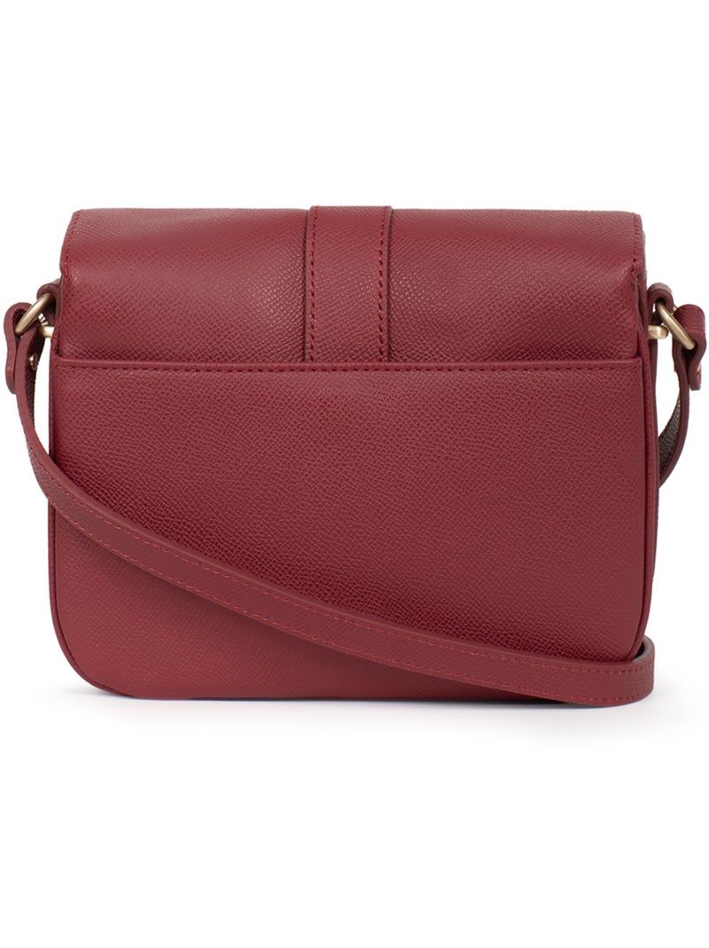 Borsa a tracolla - pelle aude hexagona Rosso carminio - Kiabi