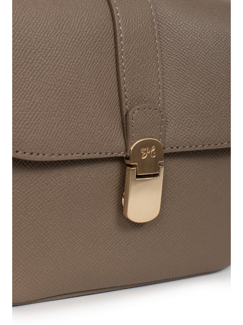 Borsa a tracolla - pelle aude hexagona Tortora - Kiabi