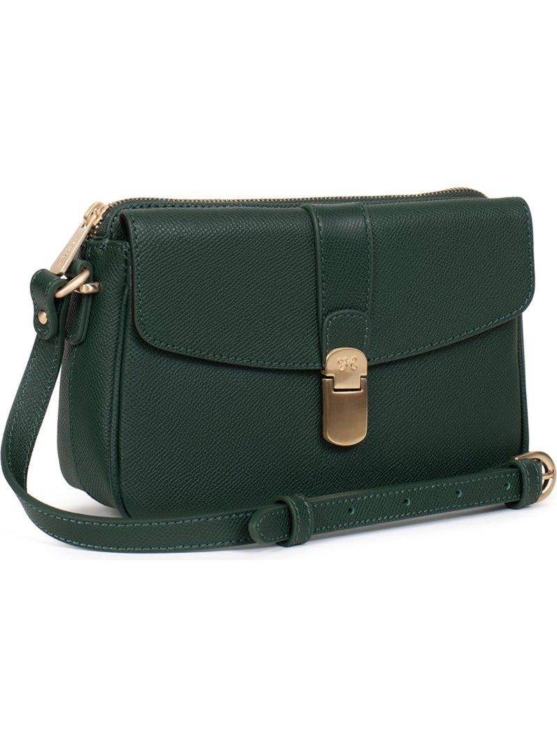 Borsa a tracolla - pelle aude hexagona Verde scuro - Kiabi