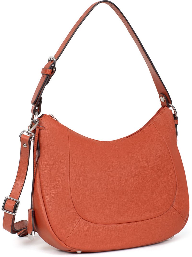 Borsa a tracolla - Pelle CONFORT Arancione - Kiabi