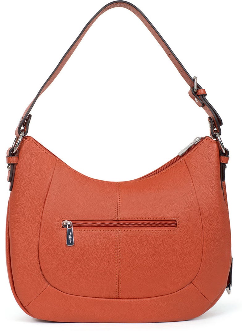 Borsa a tracolla - Pelle CONFORT Arancione - Kiabi