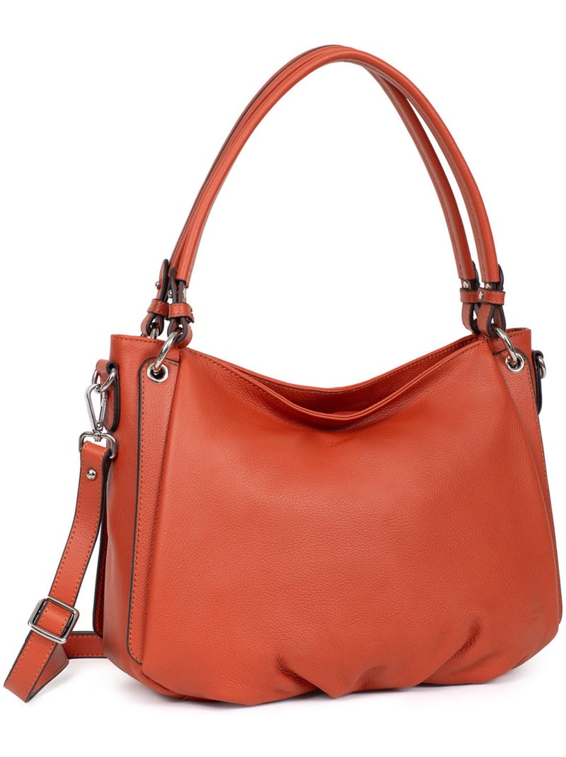 Borsa a tracolla - pelle confort hexagona Arancione - Kiabi