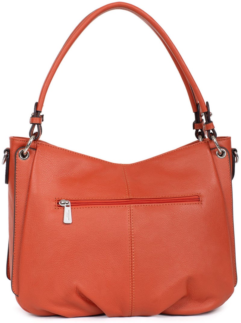 Borsa a tracolla - pelle confort hexagona Arancione - Kiabi