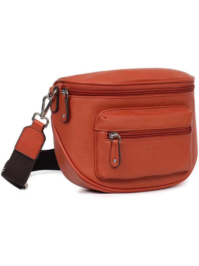 Borsa a tracolla - pelle confort hexagona Arancione - Kiabi