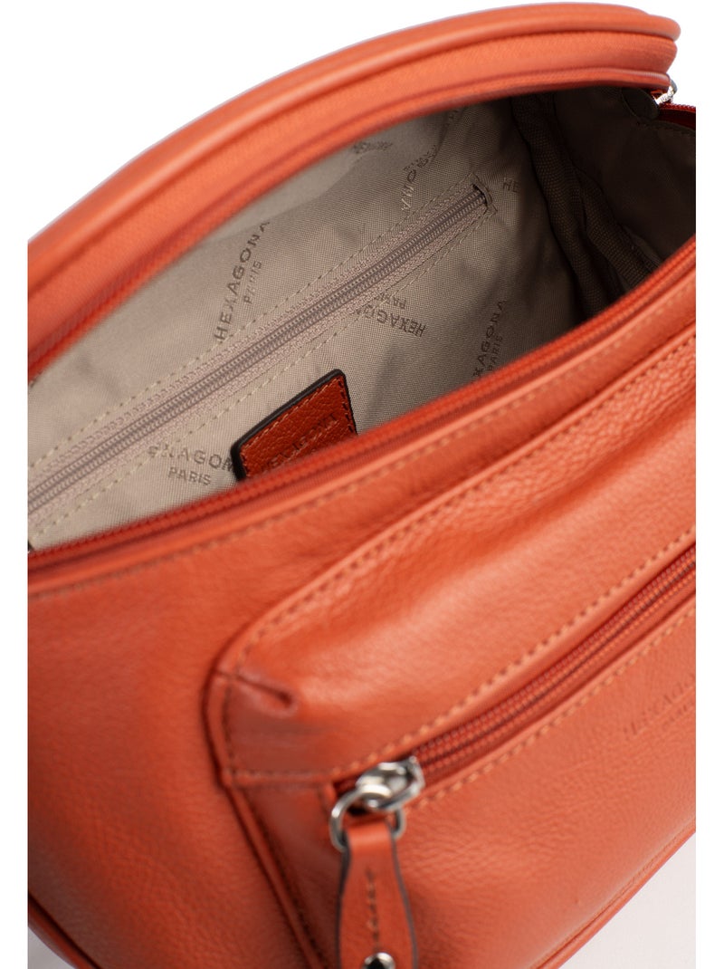 Borsa a tracolla - pelle confort hexagona Arancione - Kiabi