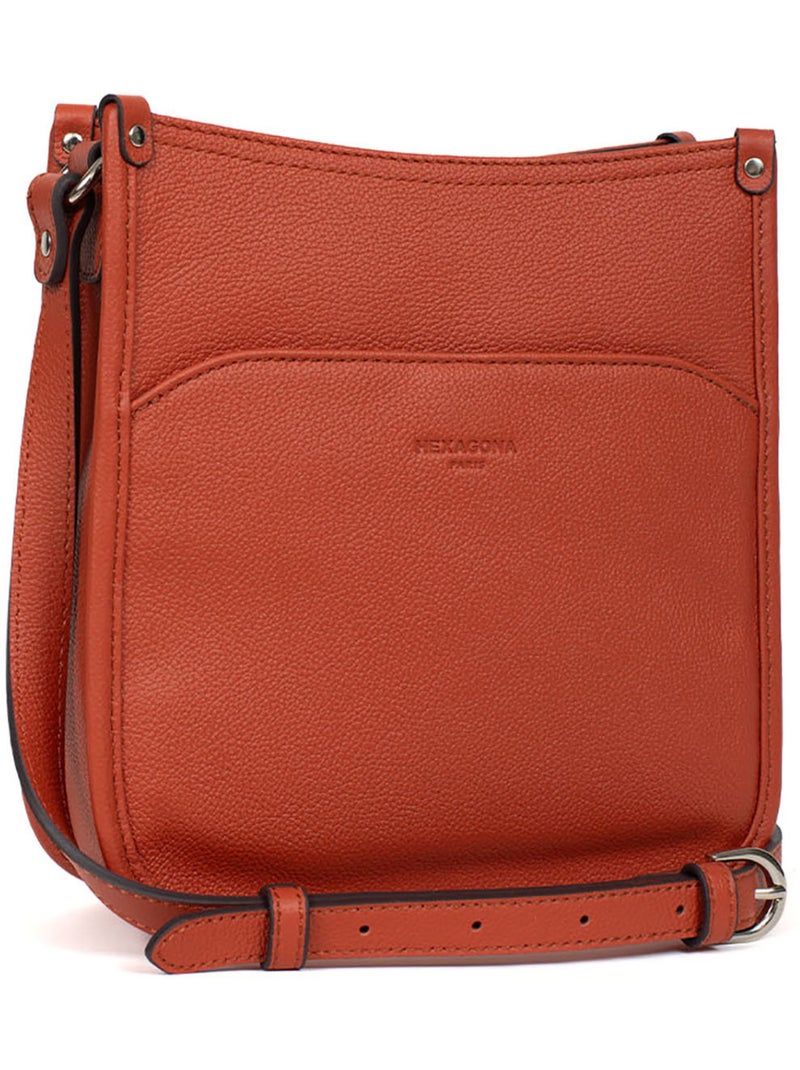 Borsa a tracolla - pelle confort hexagona Arancione - Kiabi