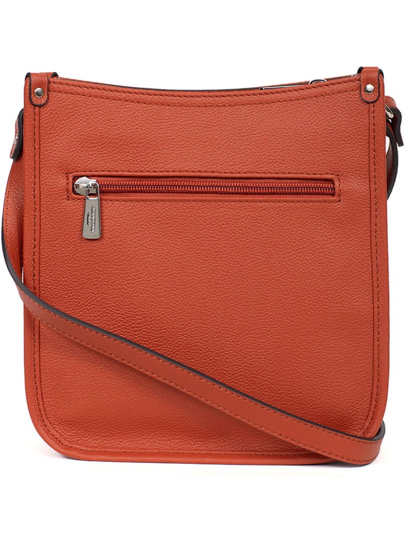 Borsa a tracolla - pelle confort hexagona Arancione - Kiabi