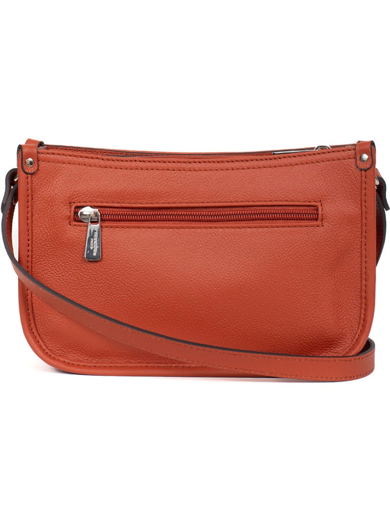 Borsa a tracolla - pelle confort hexagona Arancione - Kiabi