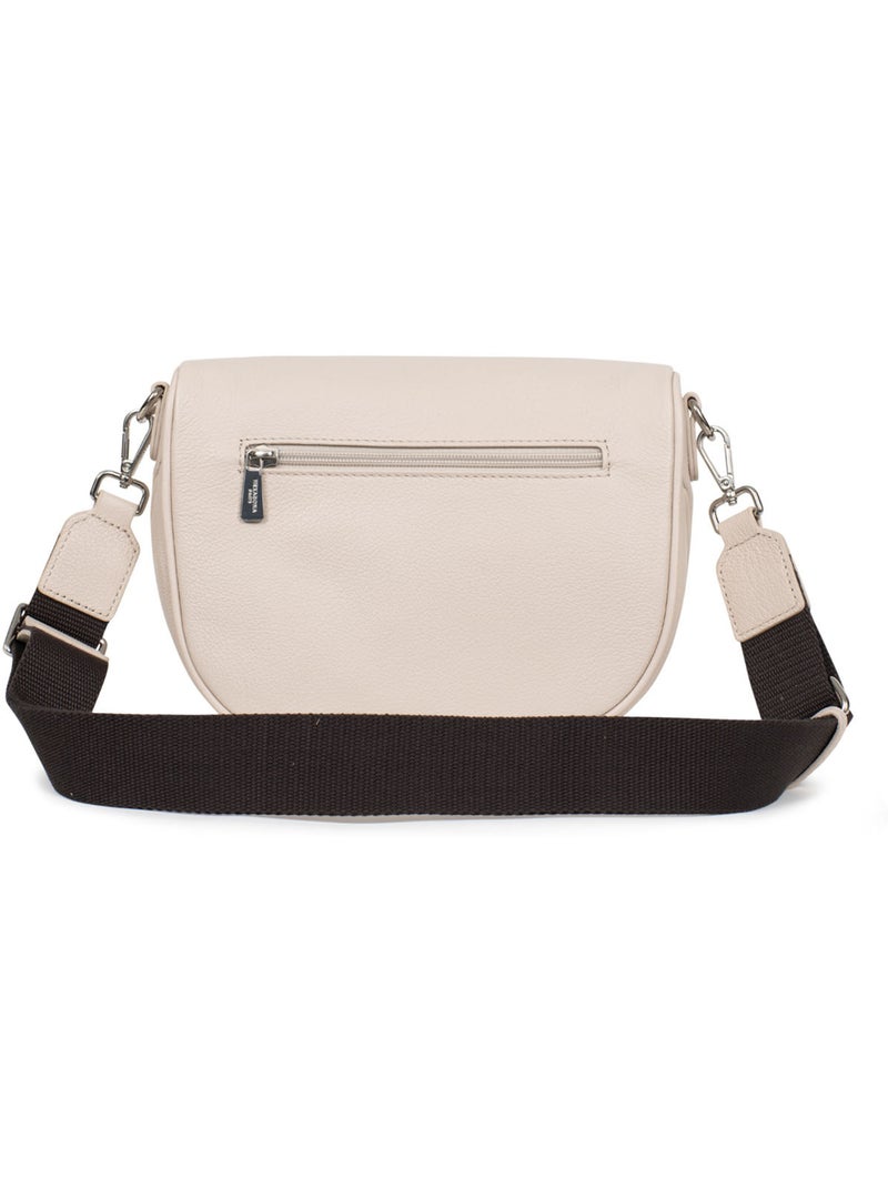Borsa a tracolla - pelle confort hexagona Avorio - Kiabi