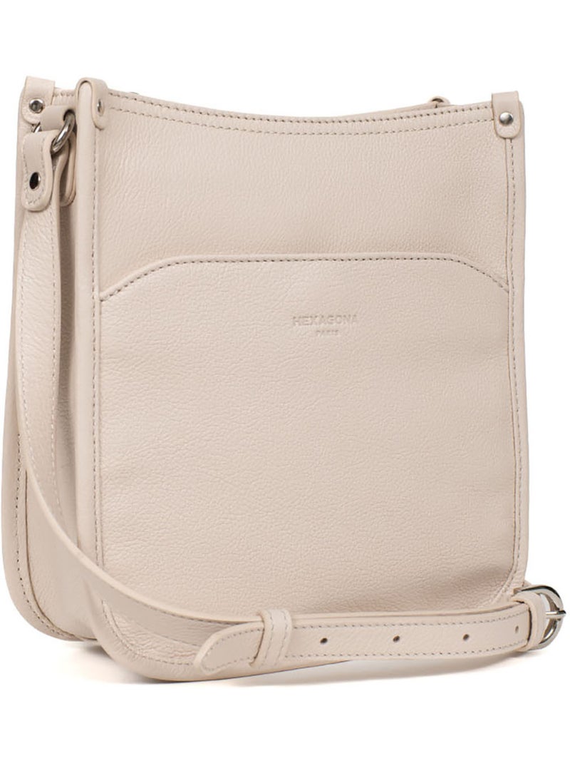 Borsa a tracolla - pelle confort hexagona Avorio - Kiabi