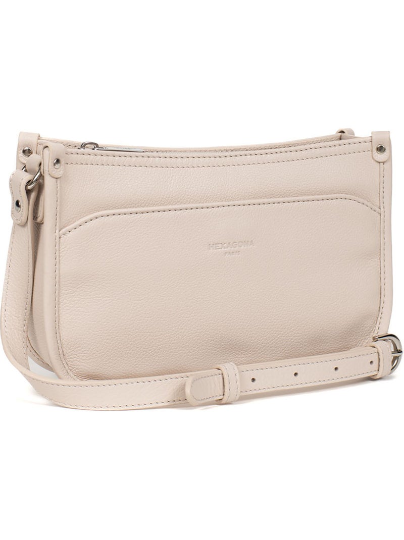 Borsa a tracolla - pelle confort hexagona Avorio - Kiabi