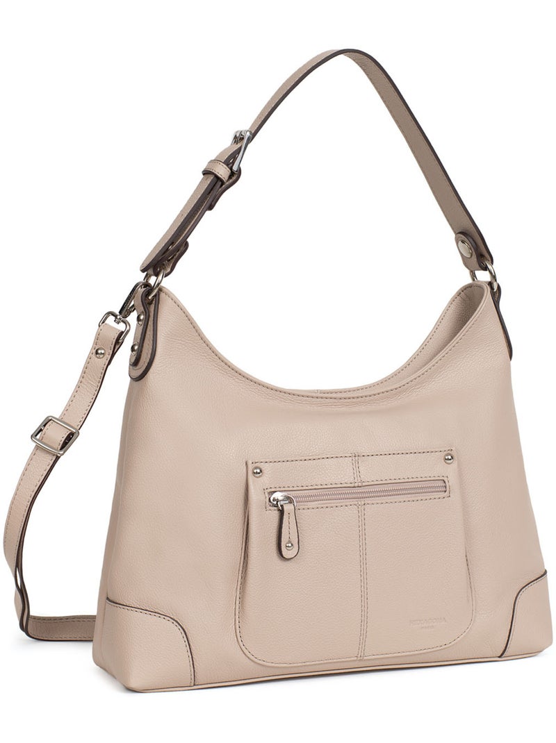 Borsa a tracolla - pelle confort hexagona Beige - Kiabi