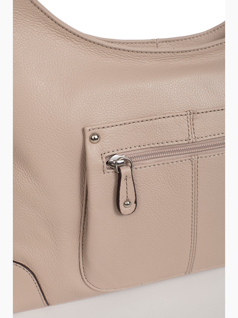 Borsa a tracolla - pelle confort hexagona Beige - Kiabi