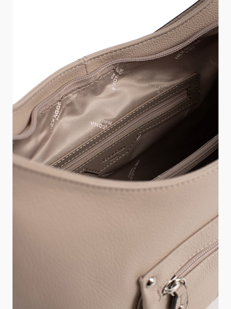 Borsa a tracolla - pelle confort hexagona Beige - Kiabi