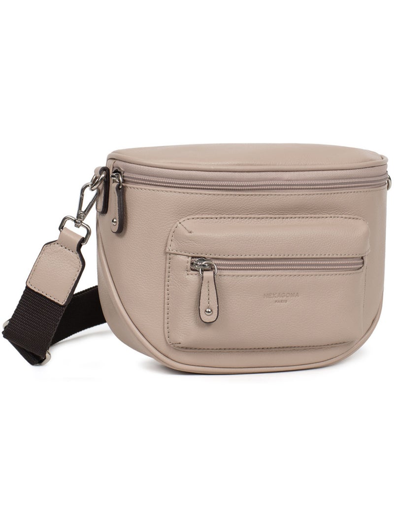 Borsa a tracolla - pelle confort hexagona Beige - Kiabi