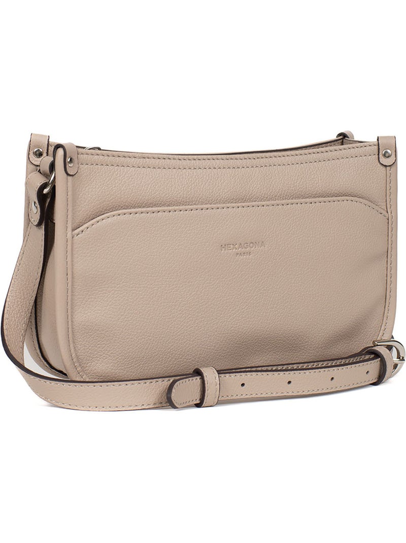 Borsa a tracolla - pelle confort hexagona Beige - Kiabi