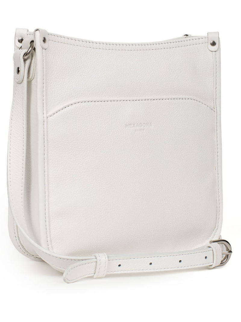 Borsa a tracolla - pelle confort hexagona Bianco - Kiabi