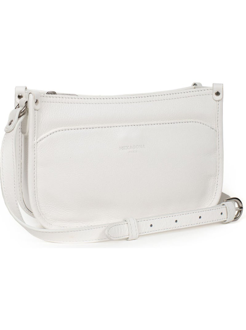 Borsa a tracolla - pelle confort hexagona Bianco - Kiabi