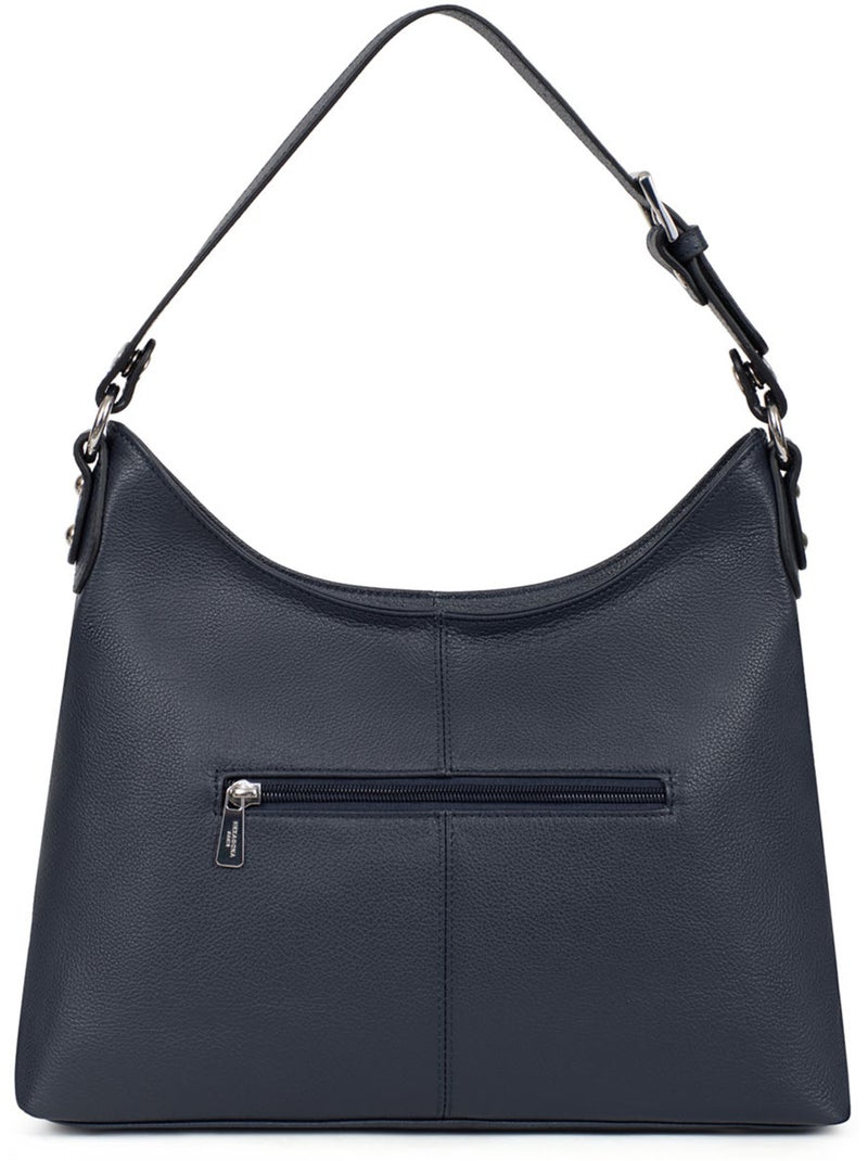 Borsa a tracolla - pelle confort hexagona Blu marino - Kiabi