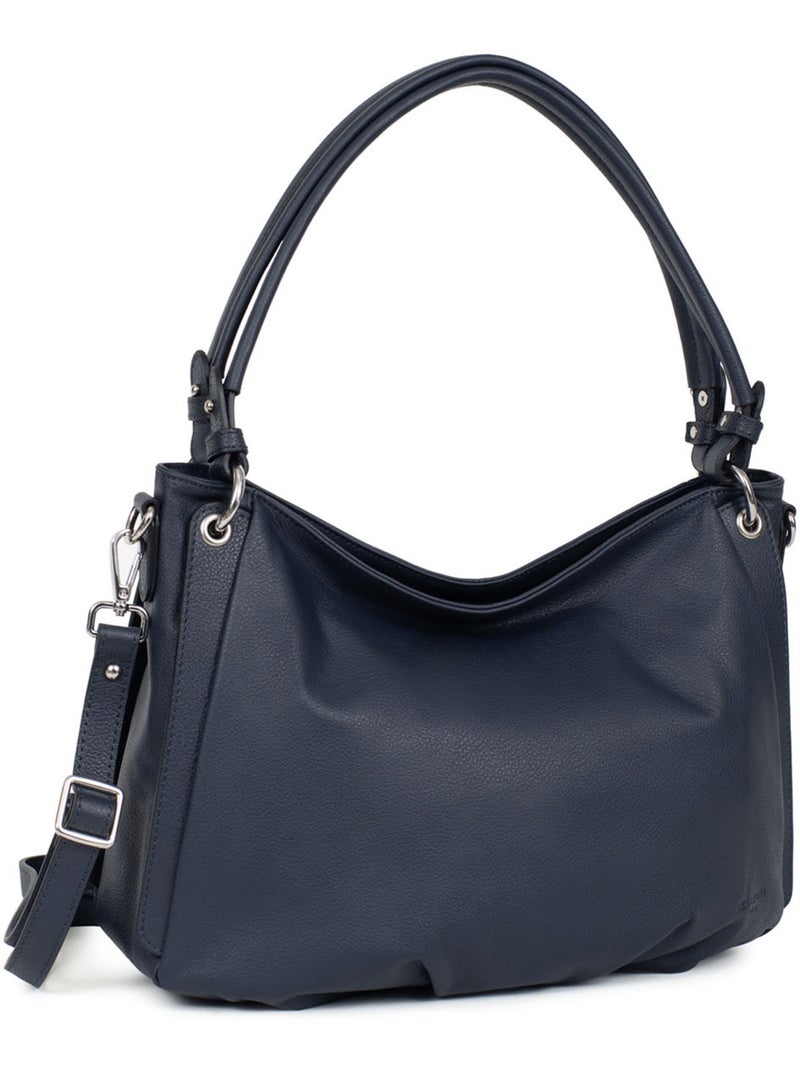 Borsa a tracolla - pelle confort hexagona Blu marino - Kiabi