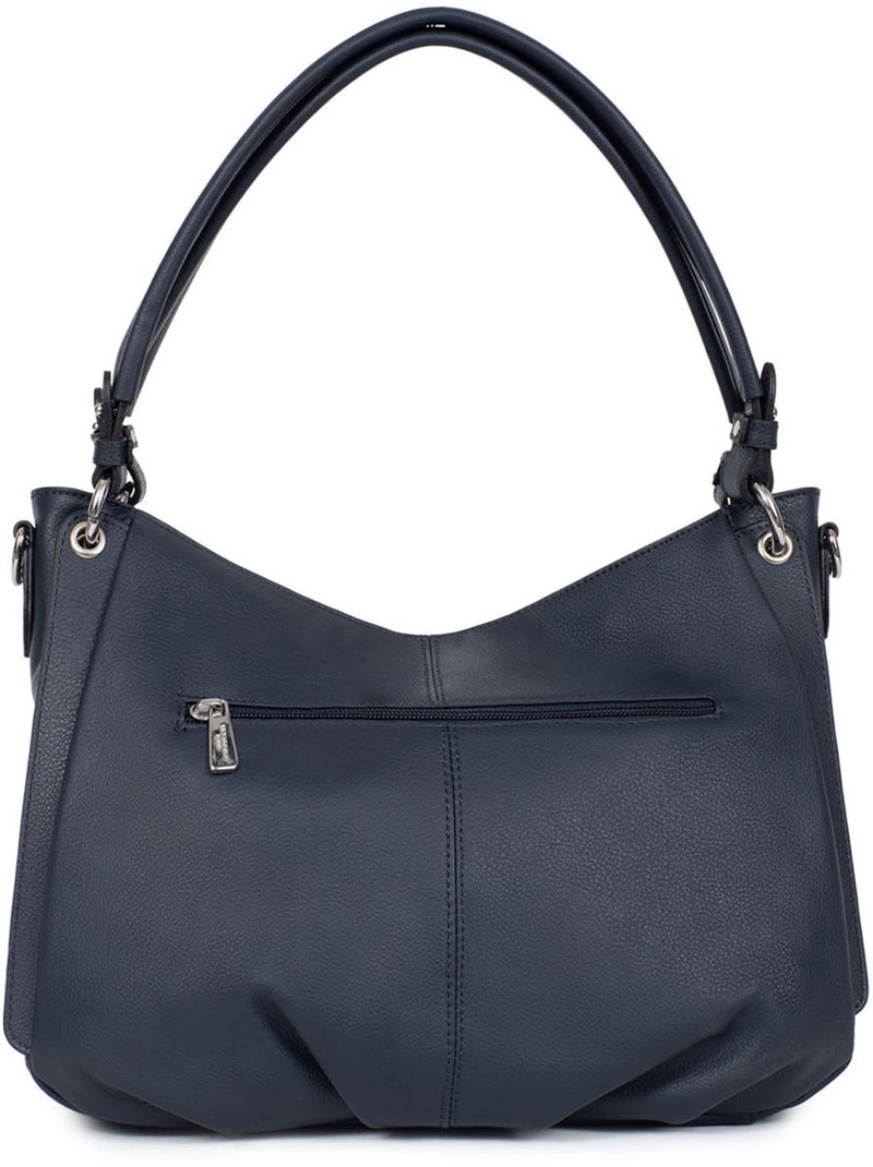 Borsa a tracolla - pelle confort hexagona Blu marino - Kiabi