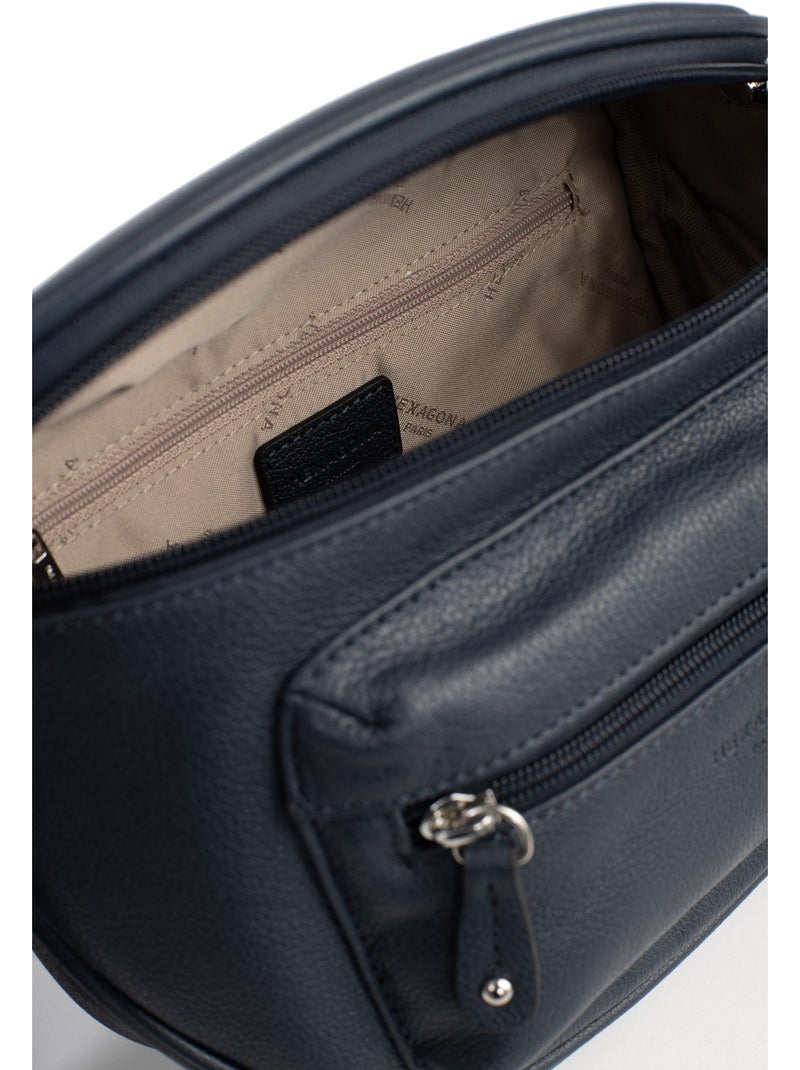 Borsa a tracolla - pelle confort hexagona Blu marino - Kiabi