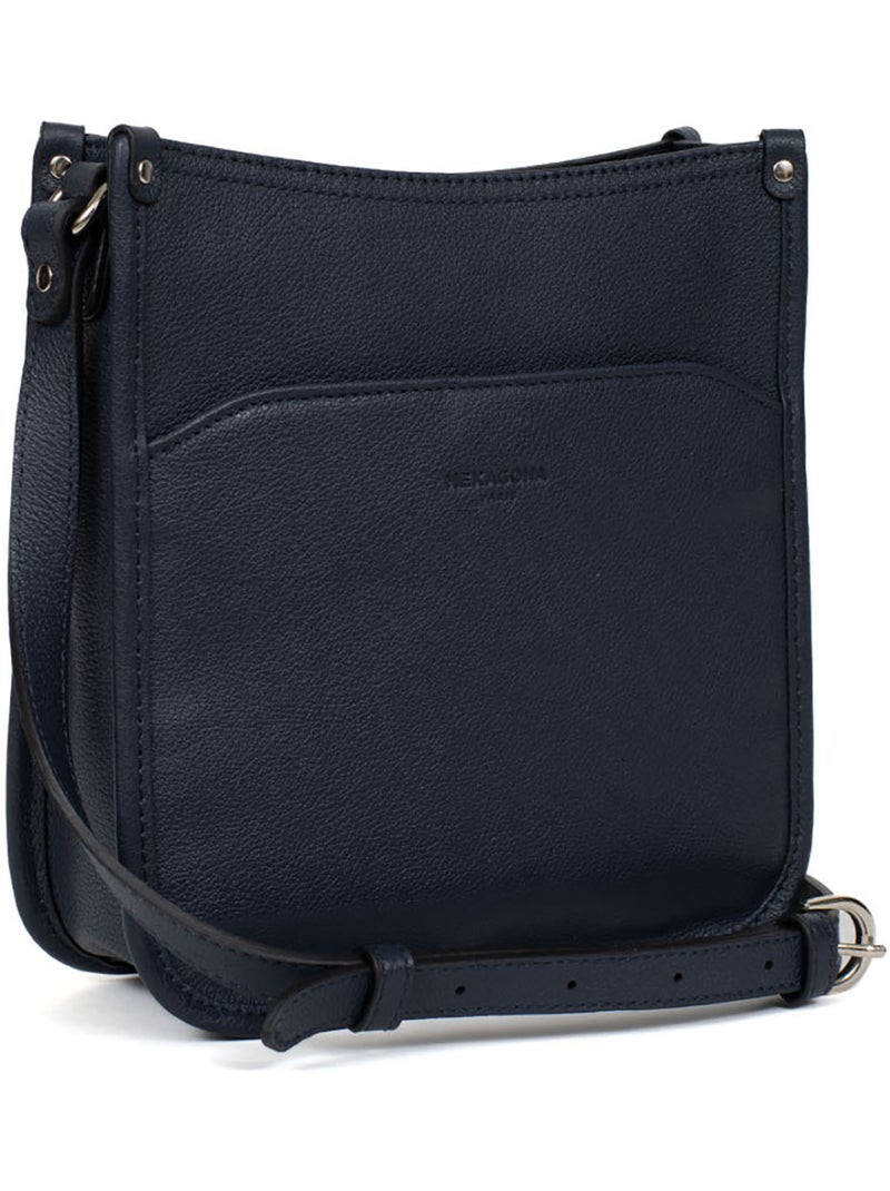 Borsa a tracolla - pelle confort hexagona Blu marino - Kiabi