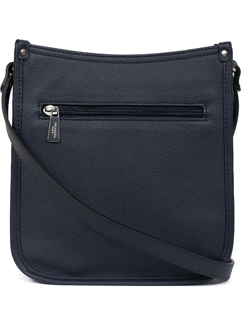 Borsa a tracolla - pelle confort hexagona Blu marino - Kiabi
