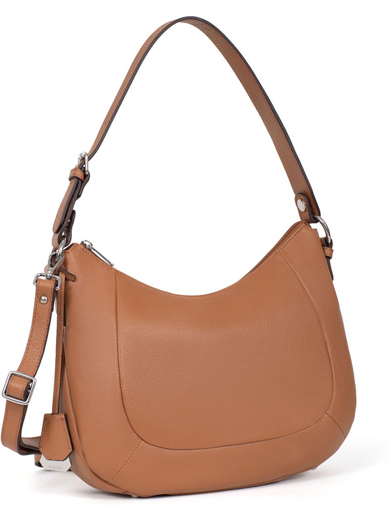 Borsa a tracolla - pelle confort hexagona Marrone chiaro - Kiabi