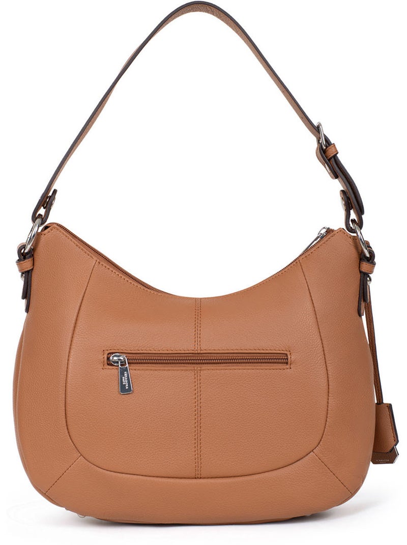 Borsa a tracolla - pelle confort hexagona Marrone chiaro - Kiabi