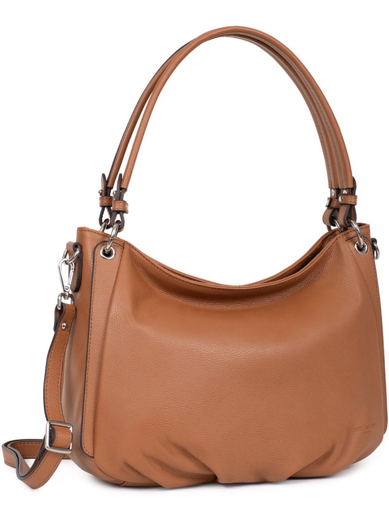Borsa a tracolla - pelle confort hexagona Marrone chiaro - Kiabi