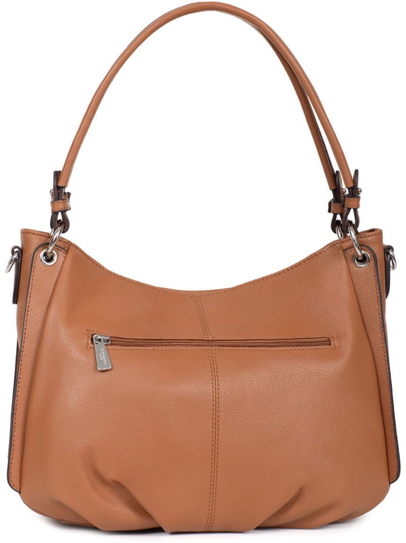 Borsa a tracolla - pelle confort hexagona Marrone chiaro - Kiabi