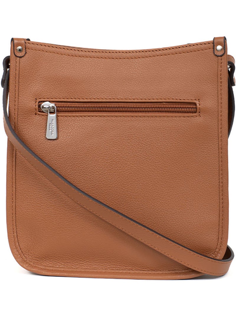 Borsa a tracolla - pelle confort hexagona Marrone chiaro - Kiabi