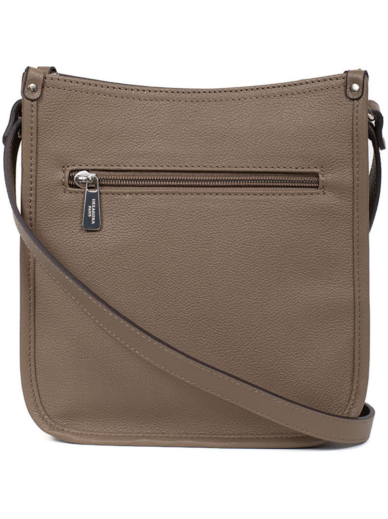 Borsa a tracolla - pelle confort hexagona Marrone glacé - Kiabi