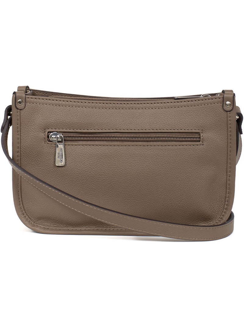 Borsa a tracolla - pelle confort hexagona Marrone glacé - Kiabi