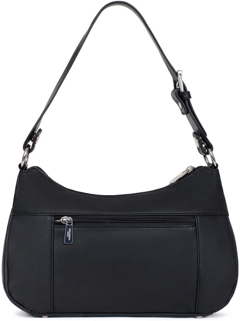 Borsa a tracolla - pelle confort hexagona Nero - Kiabi