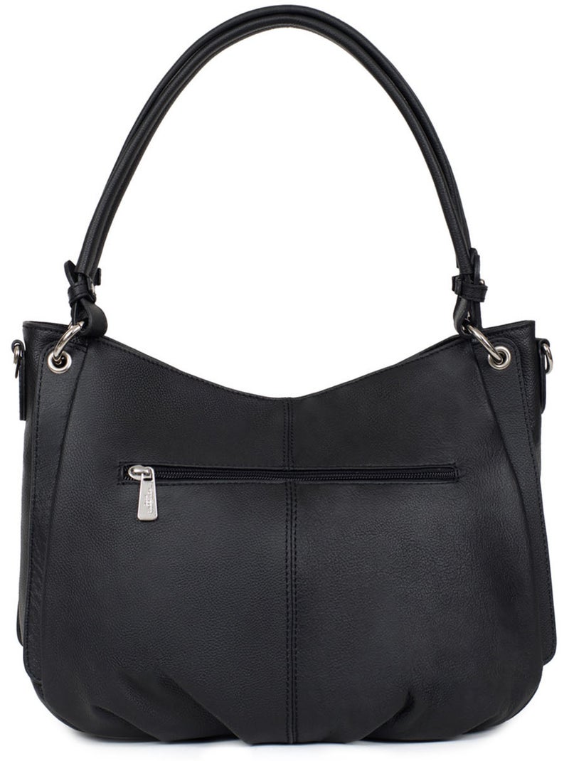 Borsa a tracolla - pelle confort hexagona Nero - Kiabi