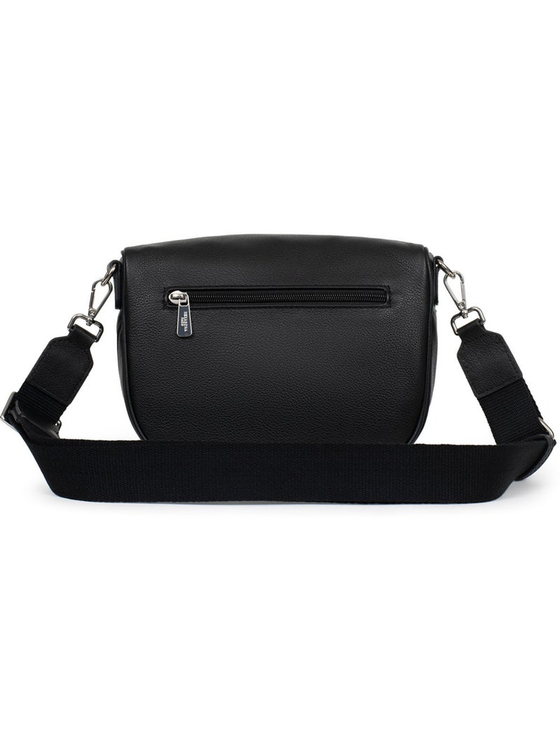 Borsa a tracolla - pelle confort hexagona Nero - Kiabi