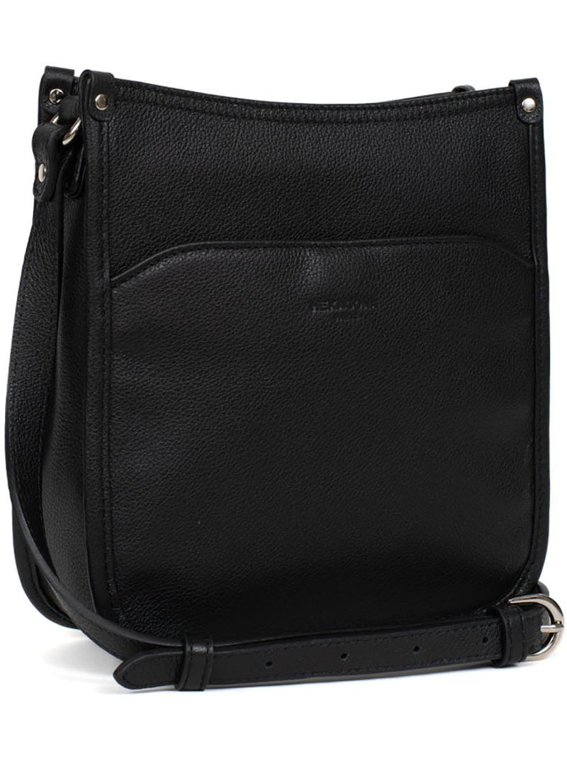 Borsa a tracolla - pelle confort hexagona Nero - Kiabi